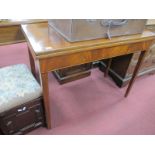 A XIX Century Mahogany Folding Tea Table, with satin and ebony strip inlay, on slight tapering lets,