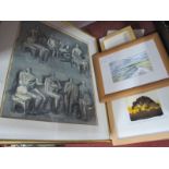 Lesley Playfier (Chesterfield Artist) Coastal Scene, watercolour 9 x 15. Ann Parkin Timeless 3,