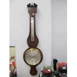 C. Fox of Malton XIX Century Mahogany Banjo Barometer, with shell pattern inlay and makers name to