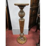 An Early XX Century Jardiniere Stand, with a circular top turned pedestal on a circular base 98cm