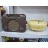 A Bush Radio Type DAC.90, mottled glass light shade. (2)