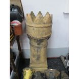 Terracotta Chimney Pot, crown top 96cm high.