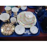 Royal Crown Derby XIX century Ceramics, including Imari vase and two dishes, octagonal coffee can,