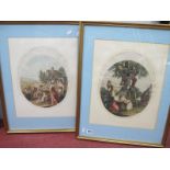 After William Hamilton, Monthly Countryside Activities, four XIX Century engravings by W J