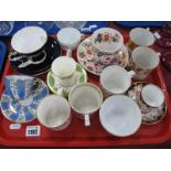 Coalport, Aynsley, Copeland, Derby, Bloor Derby and other cabinet cups and saucers, XIX Century
