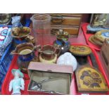 XIX Century Ware Extending Book Ends, XIX Century copper lustre jugs, Horlicks glass measure,
