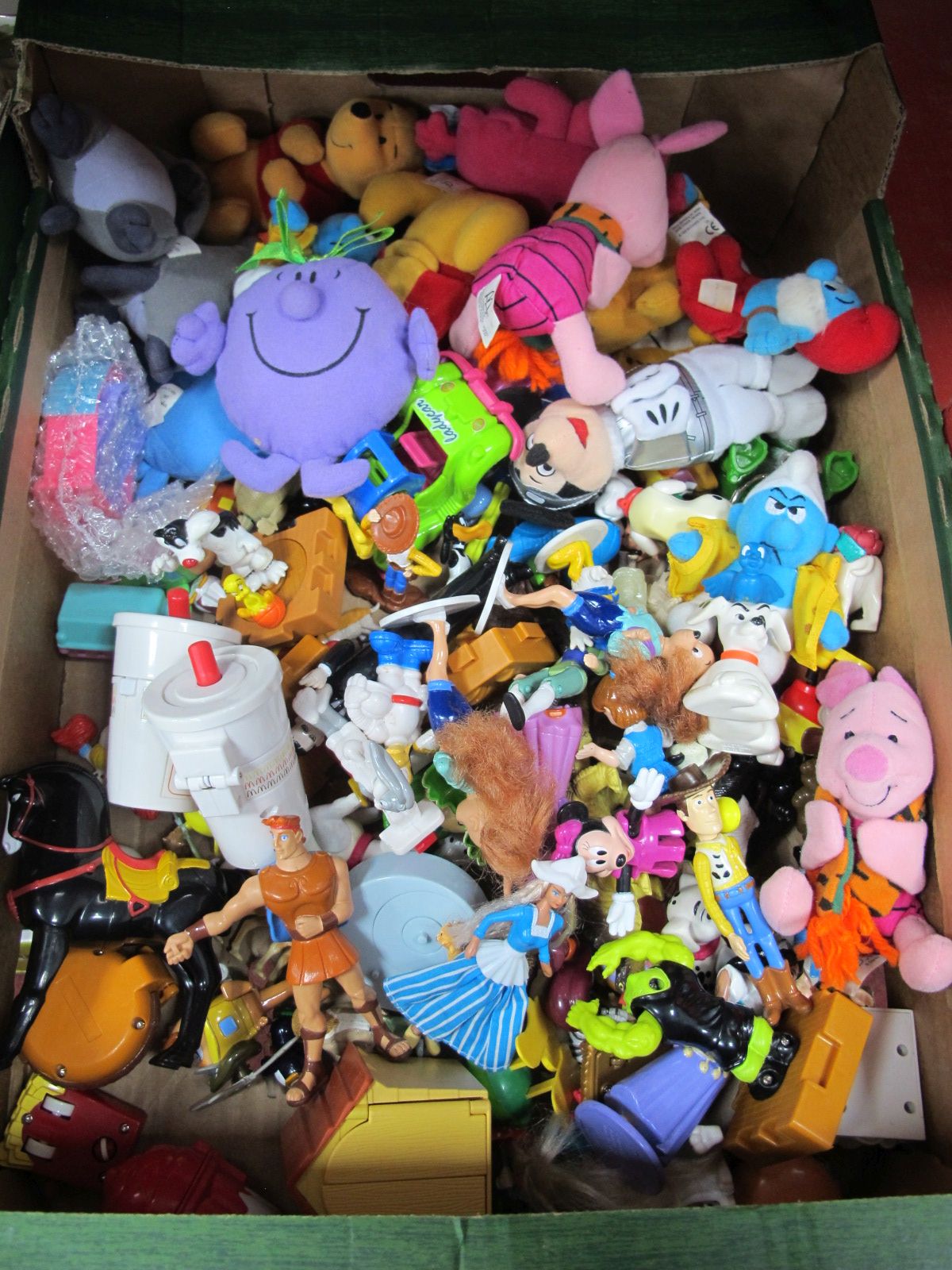 Disney Characters, McDonalds soft toys, etc:- One Box