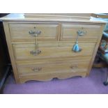 An Early XX Century Satin Walnut Chest, of two small and two long drawers, 111cm wide.