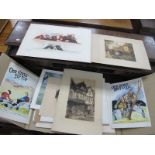 A Folder of Unframed XIX Century and Later Prints, and mezzoprints.