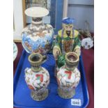 An Interesting Collection of Oriental Ceramics, to include a Chinese tomb figure holding a fan, a