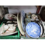 Copeland Spode Blue & White Fruit Bowl, Sadler teapot, Doulton 'Meridian', Historic America, and