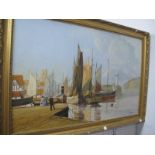 Trueman, Boats Moored by Harbour oil on canvas, signed and dated 1990, 49 x 75cm. XIX Century