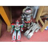 Robots - Cheng Ching Taiwan, in black, 36cm high, two Chinese. (3)