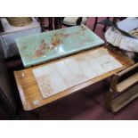 A Rectangular Coffee Table, with a marble effect top, on gilded brass cabriole legs, together with