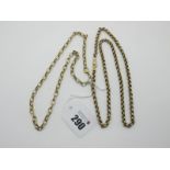 A 9ct Gold Belcher Link Chain, 59cm long; Together with A 9ct Gold Oval Belcher Link Chain. (2)