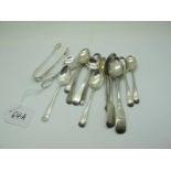 A Set of Six Hallmarked Silver Coffee Spoons, with engraved decoration; together with an Arts &