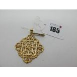 A Large Modern Pendant, of openwork design, stamped "585".