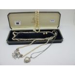 A Single Strand Pearl Bead Necklace, of graduated design to 9ct white gold clasp, a freshwater pearl