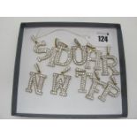 Eleven Large 9ct Gold Assorted Initial Pendants, with inset highlights. (11)