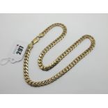 A 9ct Gold Curb Link Chain, 57cm long.