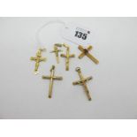 9ct Gold, "375" and Other Cross Pendants. (6)