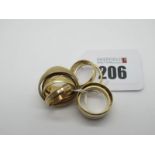 Eight 9ct Gold Patterned Wedding Bands. (8)