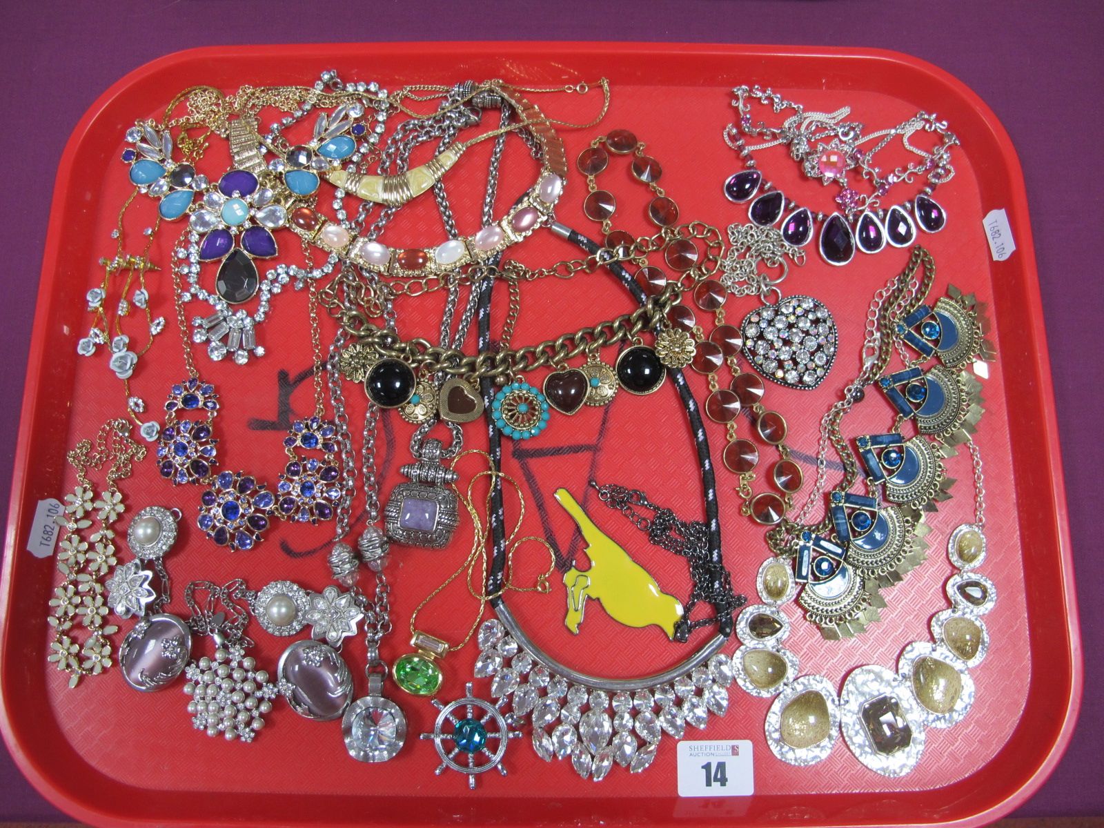 Assorted Modern Costume Necklaces :- One Tray