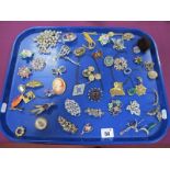 A Mixed Lot of Assorted Costume Brooches :- One Tray