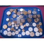 Assorted Pocketwatch Movements / Dials, (damages / incomplete) including Waltham, John Lyon