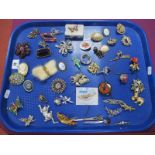 Assorted Costume Brooches, including cameo style, Celtic style etc :- One Tray