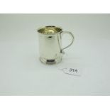 A Hallmarked Silver Christening Mug, (marks rubbed) engraved "T.W.L from F.E. & H.E.B. 1925", 8.