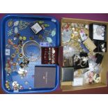 A Mixed Lot of Assorted Costume Earrings, (clip on and pierced) :- Two Trays