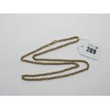 A Faceted Belcher Link Chain, to single swivel style clasp stamped "9c", 70cm long.