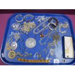 Pendants on Chains, diamanté and other bracelets, large pendants etc :- One Tray
