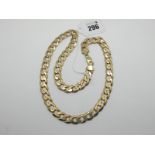 A 9ct Gold Chunky Flat Curb Link Chain, 58cm long.