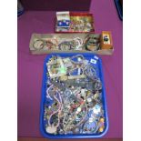 Assorted Costume Earrings, bangles, wristwatches, dress rings etc :- One Tray