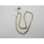 A 9ct Gold Flat Curb Link Chain, 52cm long.