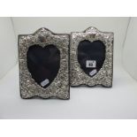 A Pair of Hallmarked Silver Mounted Photograph Frames, KFLd, London 1990, of antique style, detailed