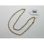 A 9ct Gold Fancy Link Chain, 52cm long.