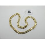 A 9ct Gold Flat Curb Link Chain, 51cm long.