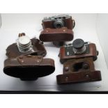 Russian Cameras - Exacta VX Ihagee Dresden Camera In Case, Q3.-2 in leather case, Zopkuu Zorki