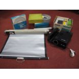 Boots 2400S Slide Viewer, with Han-O-Matic 36 slide viewer, many slides plus Cee-screen. (2)