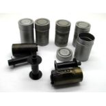 Leitz Leica Brass Film Spools, five in aluminium cases, ten in total.