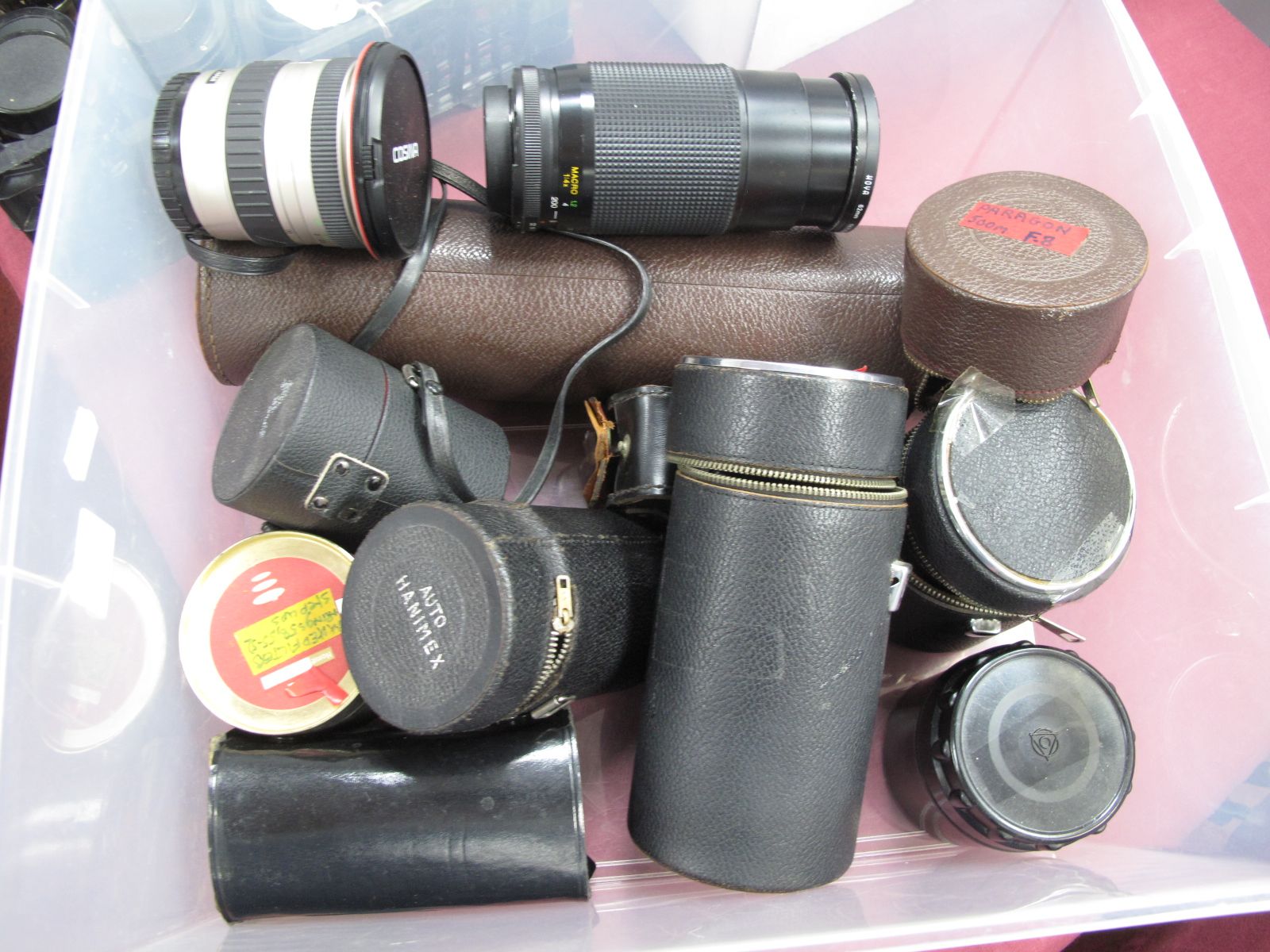 Paragon F=500mm Cases Marco Focusing 200m 58mm, Hanimex tel-lens, quantity filter, many more etc.