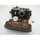 Russian Zpkuu Zorki No. 141409 Camera 1-3.5 f=50mm Lens, in leather case.