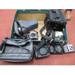 Minolta Dynax 4 Camera Bag, two camera carrying bags, Koroll II camera, Olympus filters, Kodak