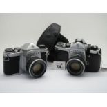 Pentax Asahi Spotmatic, with Super Takuma 55mm lens, plus on other similar in case. (2)