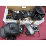 Super Zenith 10 50 Fields Binoculars, Ilford camera, Zenit camera body, Minramd flash, Minolta,