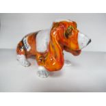 Anita Harris Basset Hound Figure, limited edition No 3/7, gold signed, 19cm long.