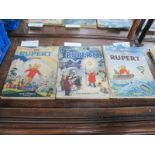 The Rupert Book, 1948, minor wear, Rupert, 1949, spine torn, Adventures of Rupert, 1950, poor, other